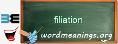 WordMeaning blackboard for filiation